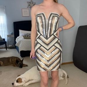 Express Strapless Sequin Dress (NWT)